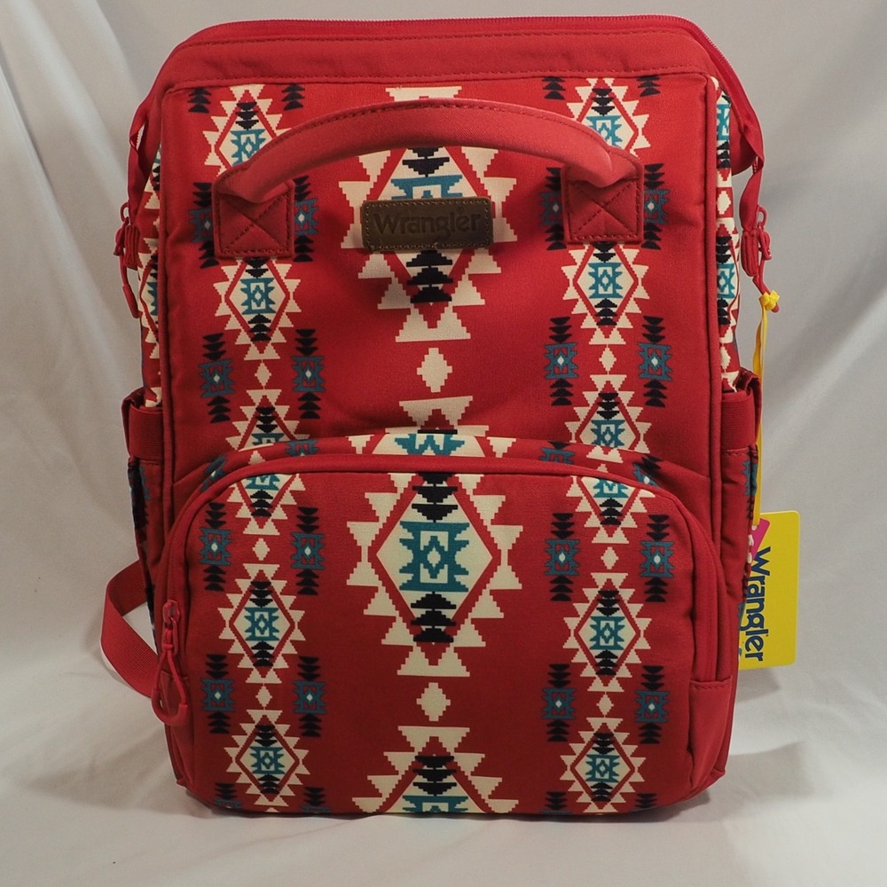 Wrangler Callie Backpack Diaper Bag Red Pink Southwestern Aztec Western Travel